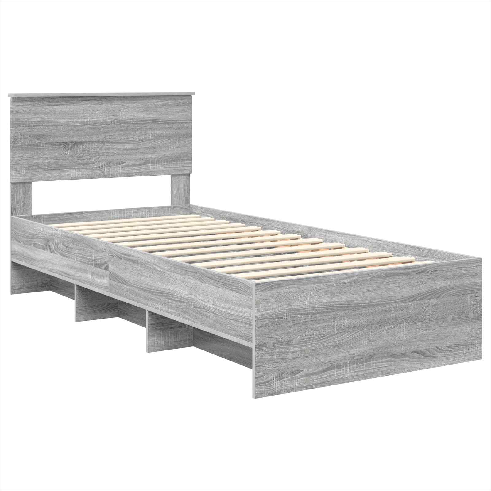 vidaXL Ramka łóżka Szary Sonoma 80 x 200 cm Materiał drewnopochodny