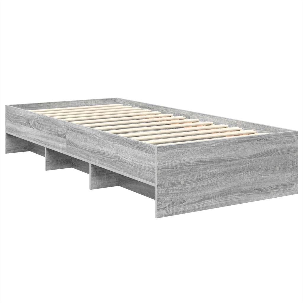 vidaXL Ramka łóżka Szary Sonoma 80 x 200 cm Materiał drewnopochodny