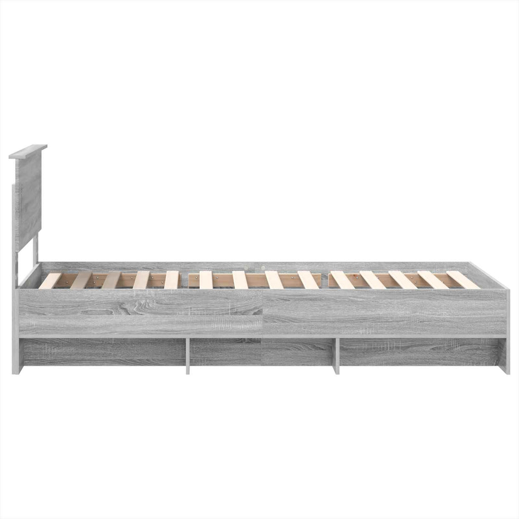 vidaXL Ramka łóżka Szary Sonoma 80 x 200 cm Materiał drewnopochodny