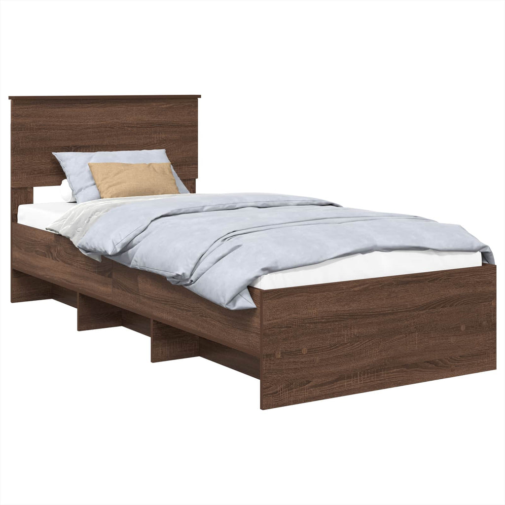 vidaXL Ramka łóżka Brązowy dąb 80 x 200 cm Materiał drewnopochodny