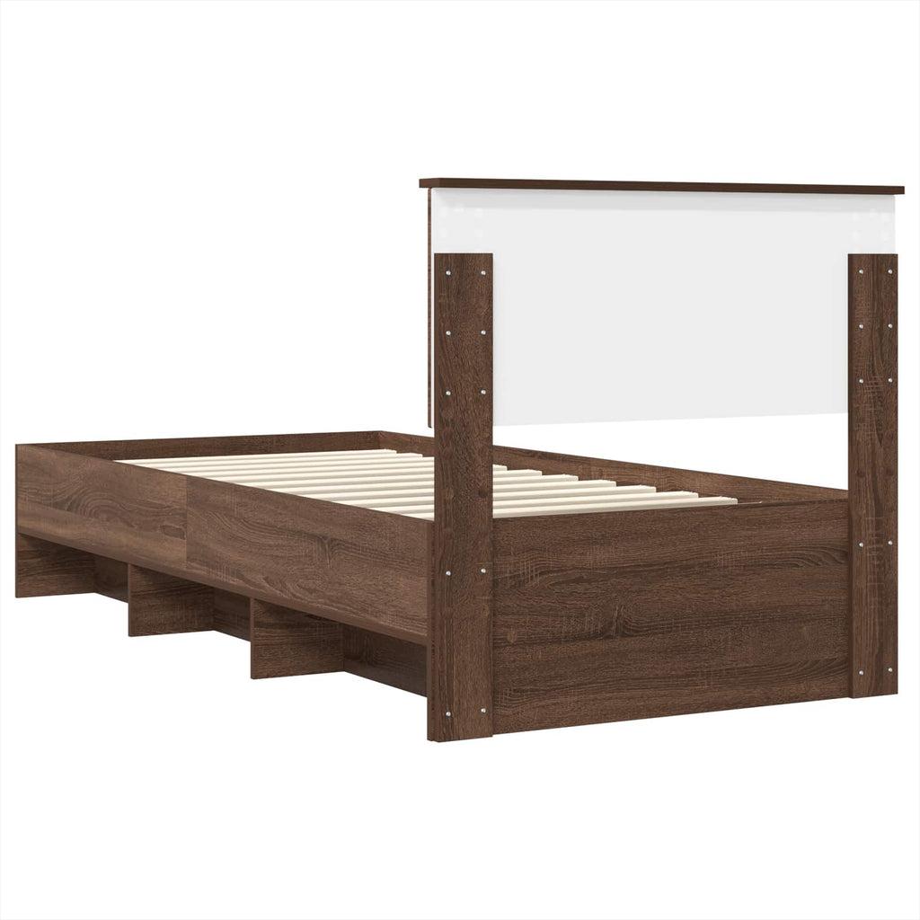 vidaXL Ramka łóżka Brązowy dąb 80 x 200 cm Materiał drewnopochodny