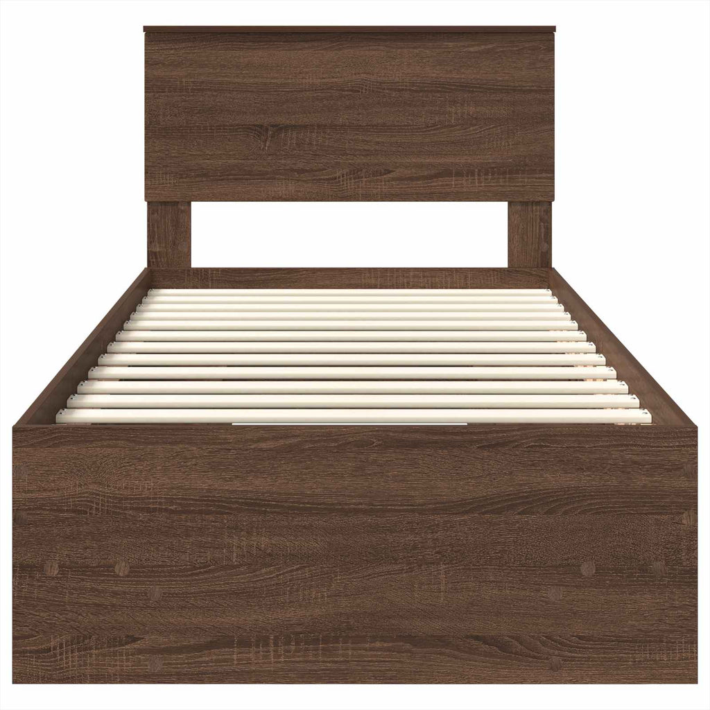 vidaXL Ramka łóżka Brązowy dąb 80 x 200 cm Materiał drewnopochodny