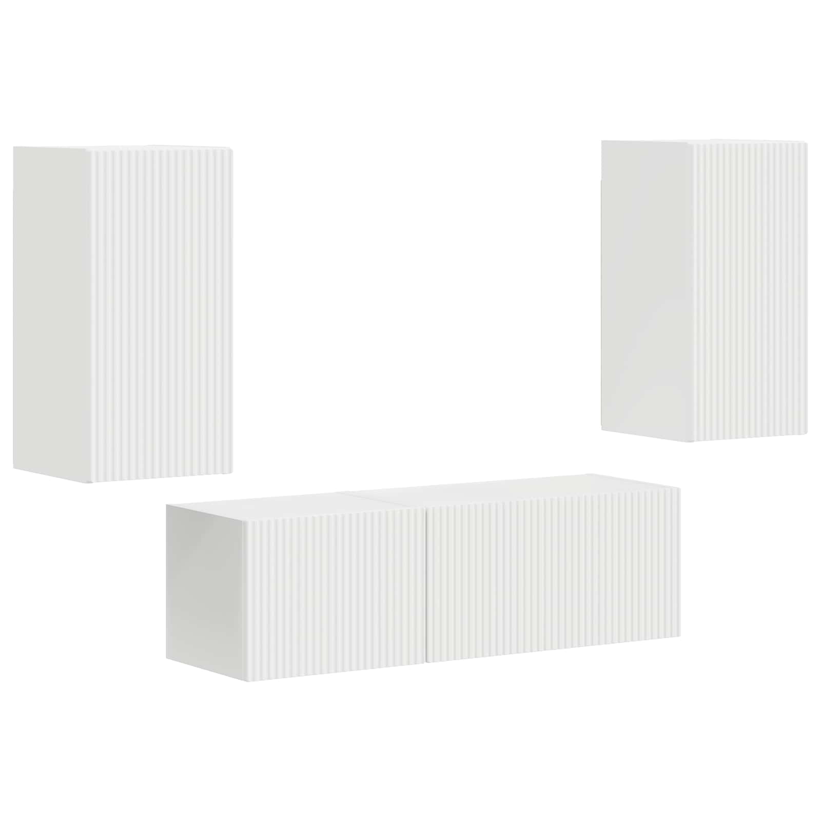 vidaXL Zestaw szafki pod telewizor na ścianę 4 pcs Biały
