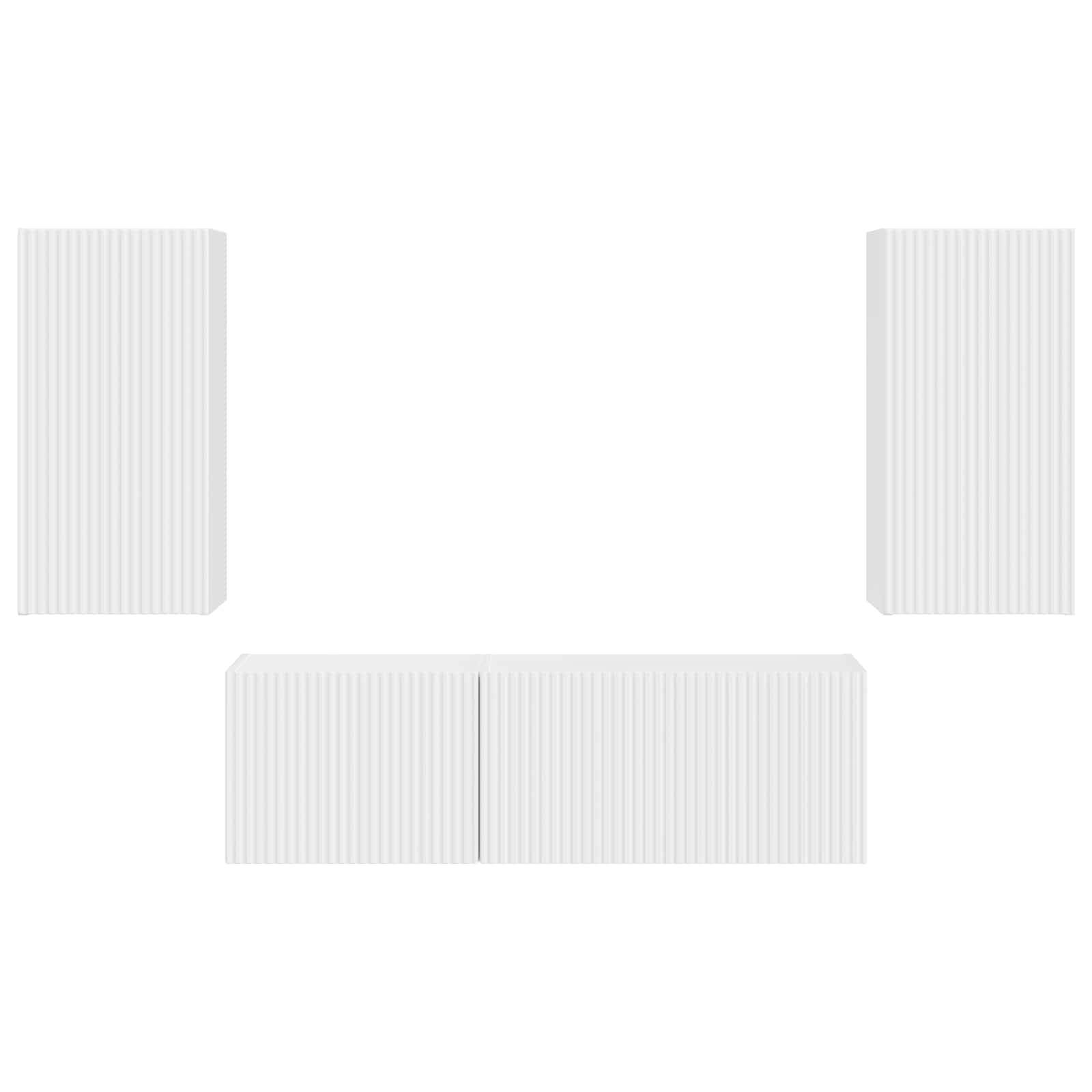 vidaXL Zestaw szafki pod telewizor na ścianę 4 pcs Biały