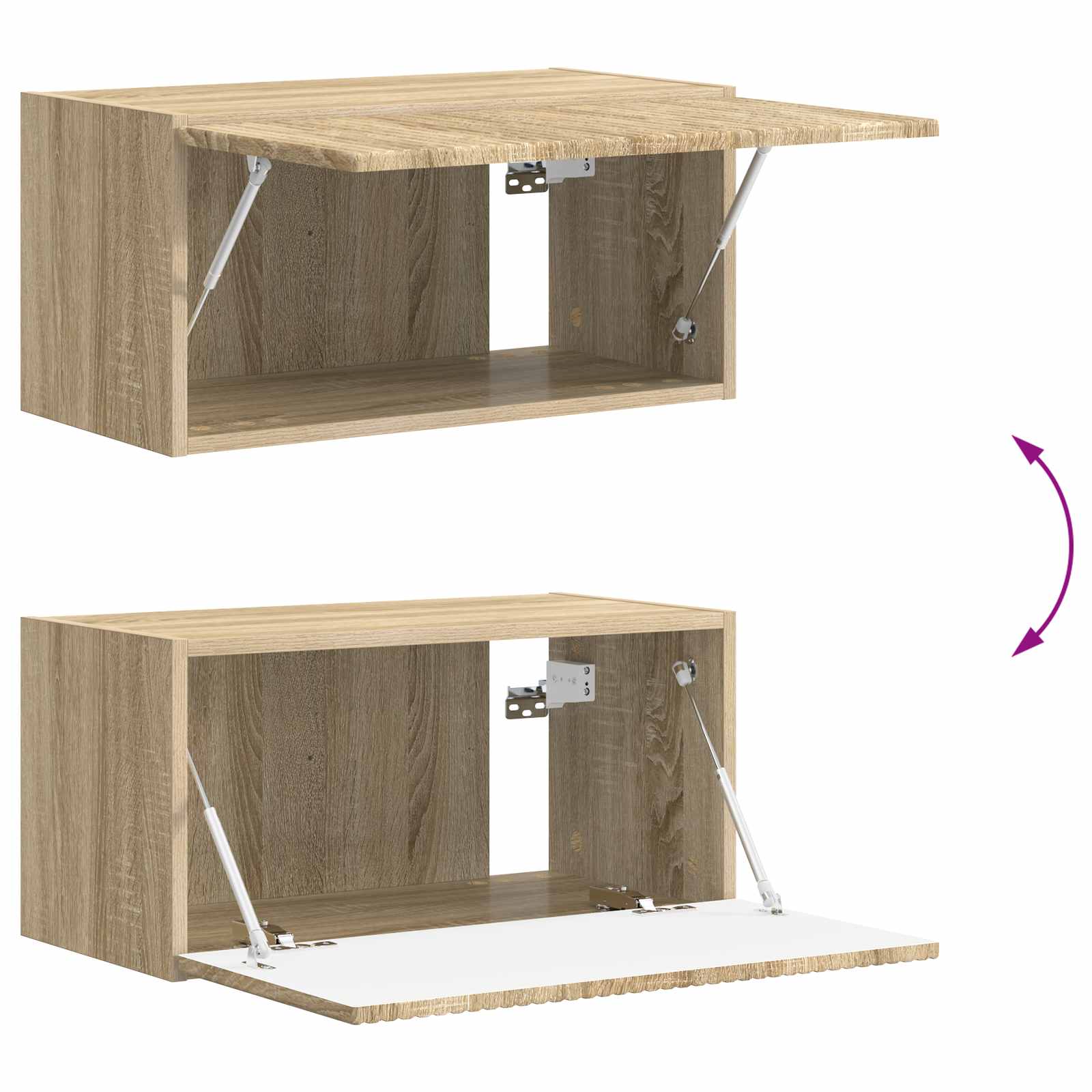 vidaXL Zestaw szafki pod telewizor na ścianę 4 pcs Dąb Sonoma