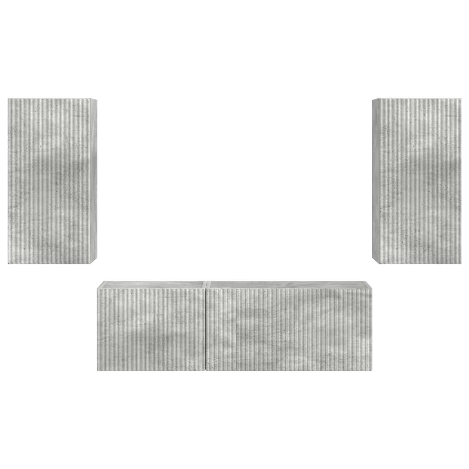 vidaXL Zestaw szafki pod telewizor na ścianę 4 pcs Betonowy szary