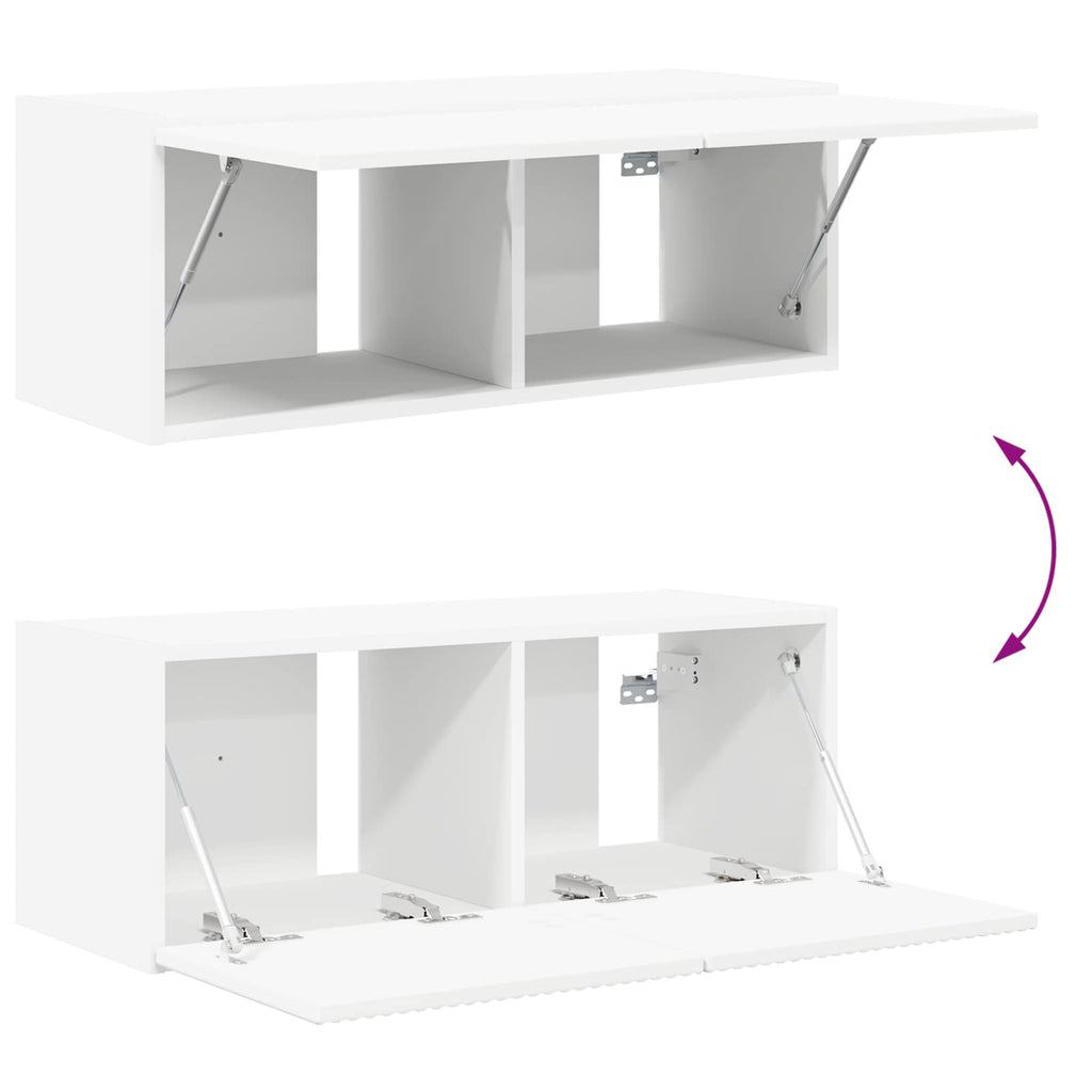 vidaXL Zestaw szafki pod telewizor na ścianę 4 pcs Biały