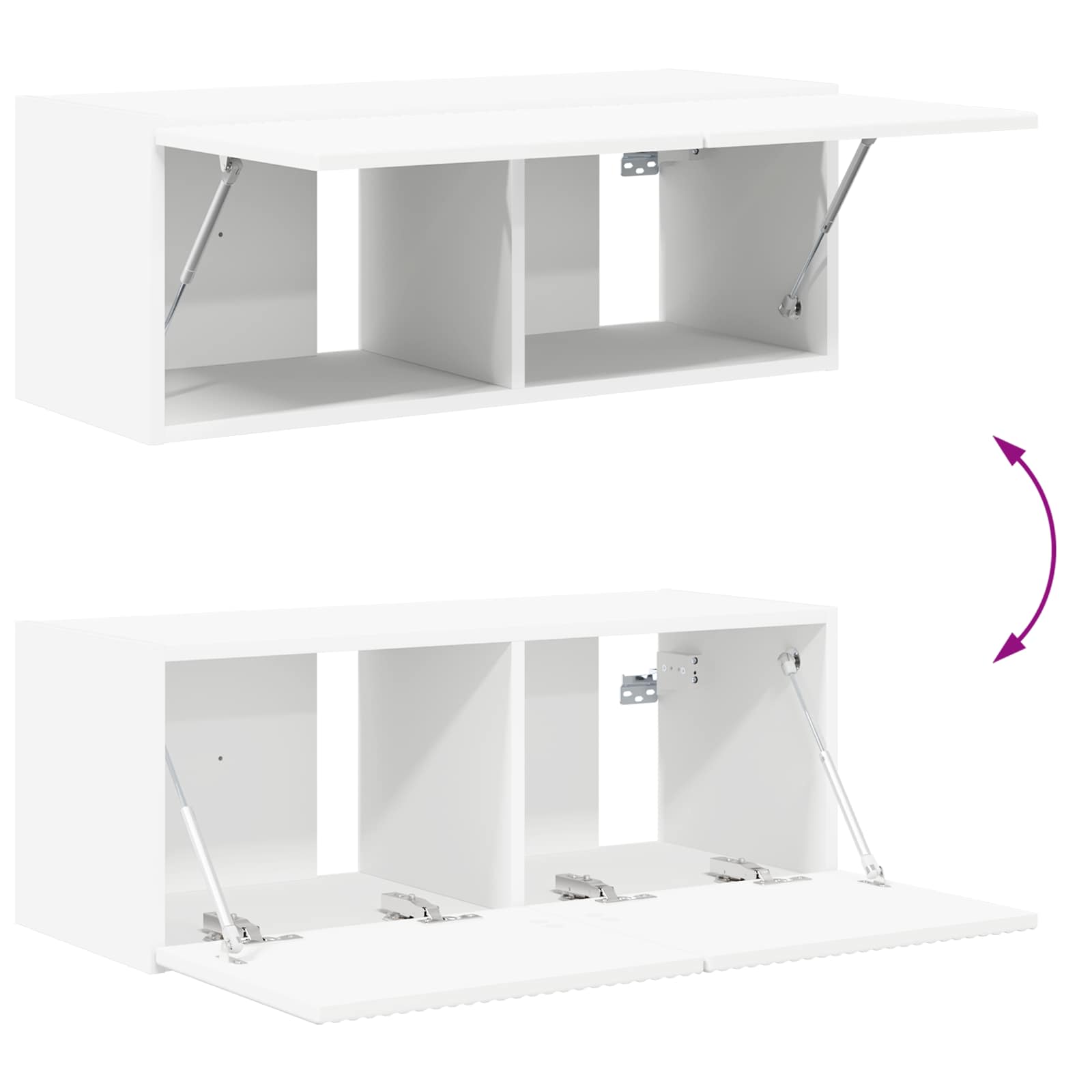 vidaXL Zestaw szafki pod telewizor na ścianę 4 pcs Biały