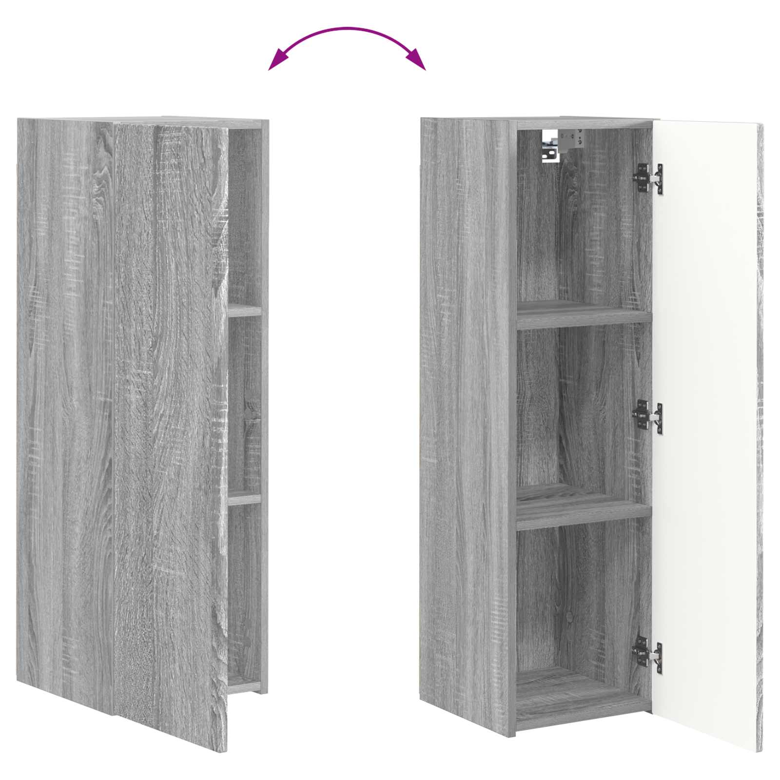vidaXL Zestaw szafki pod telewizor na ścianę 4 pcs Szary Sonoma