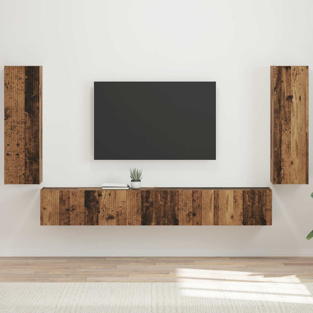 vidaXL Zestaw szafki pod telewizor na ścianę 4 pcs 29,5 x 31 x 100 cm