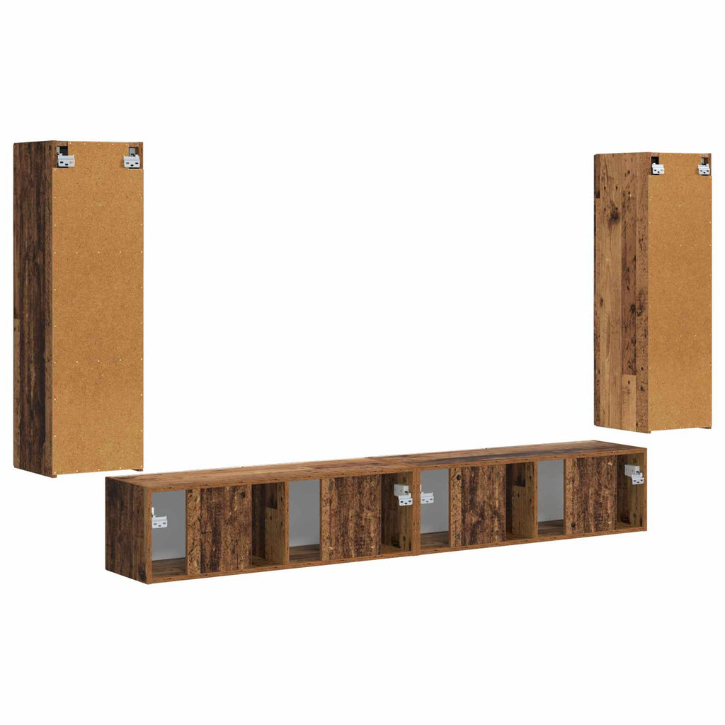 vidaXL Zestaw szafki pod telewizor na ścianę 4 pcs 29,5 x 31 x 100 cm