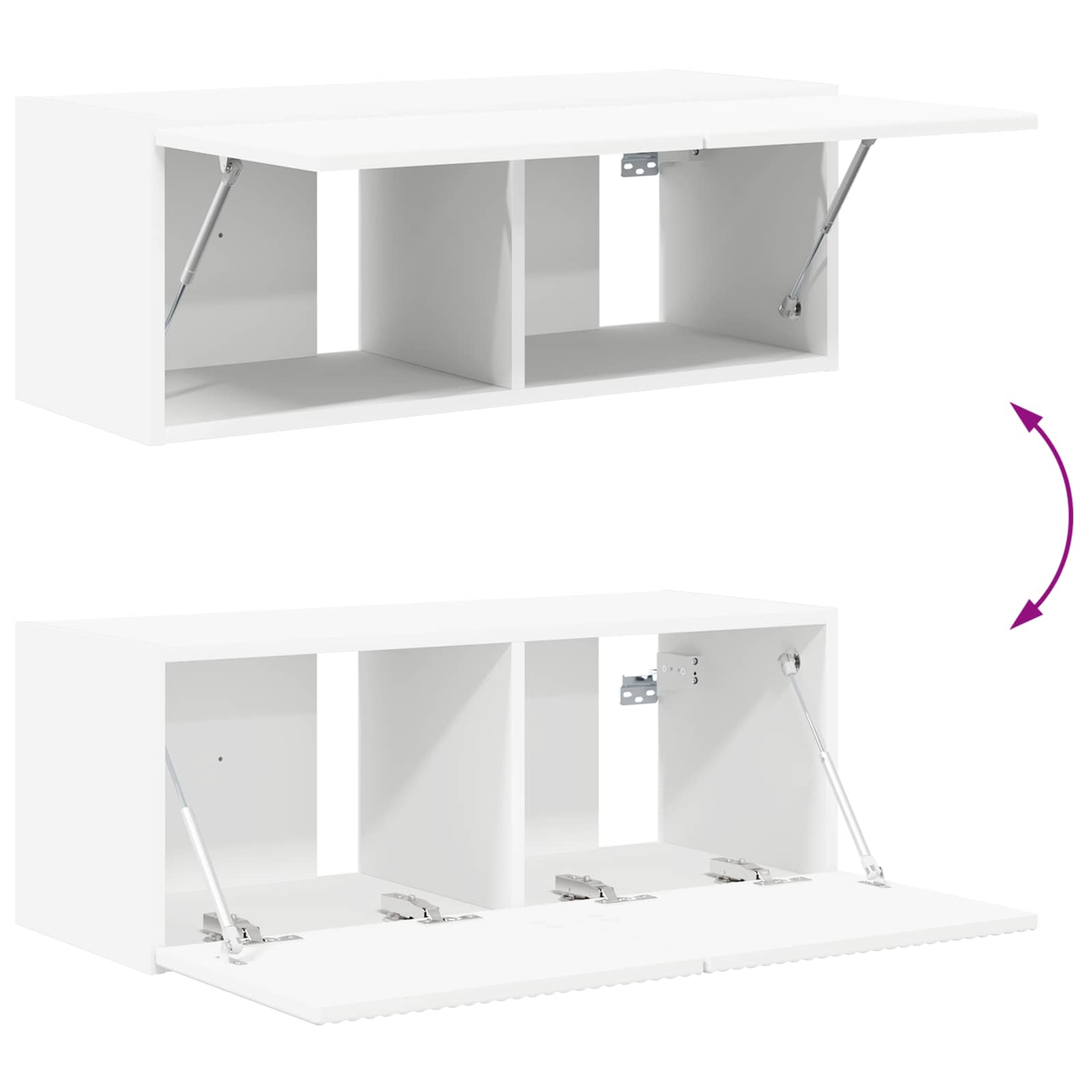vidaXL Zestaw szafki pod telewizor na ścianę 4 pcs Biały