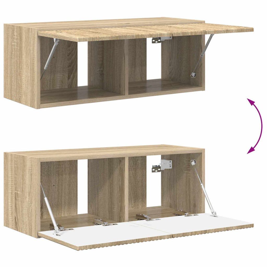 vidaXL Zestaw szafki pod telewizor na ścianę 4 pcs Dąb Sonoma