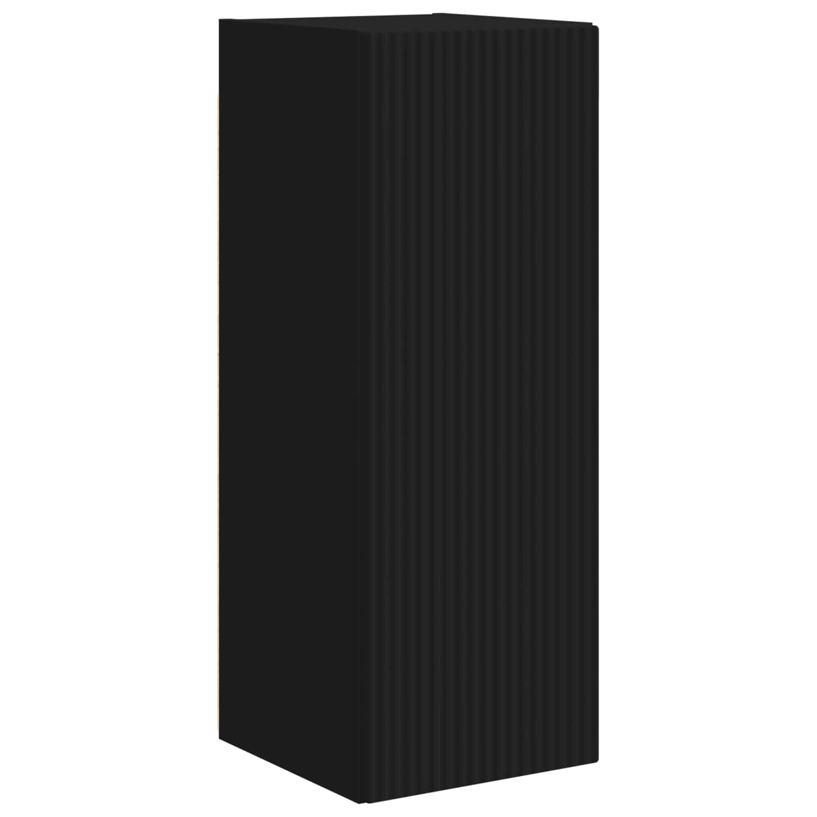 vidaXL Zestaw szafki pod telewizor na ścianę 6 pcs Czarny