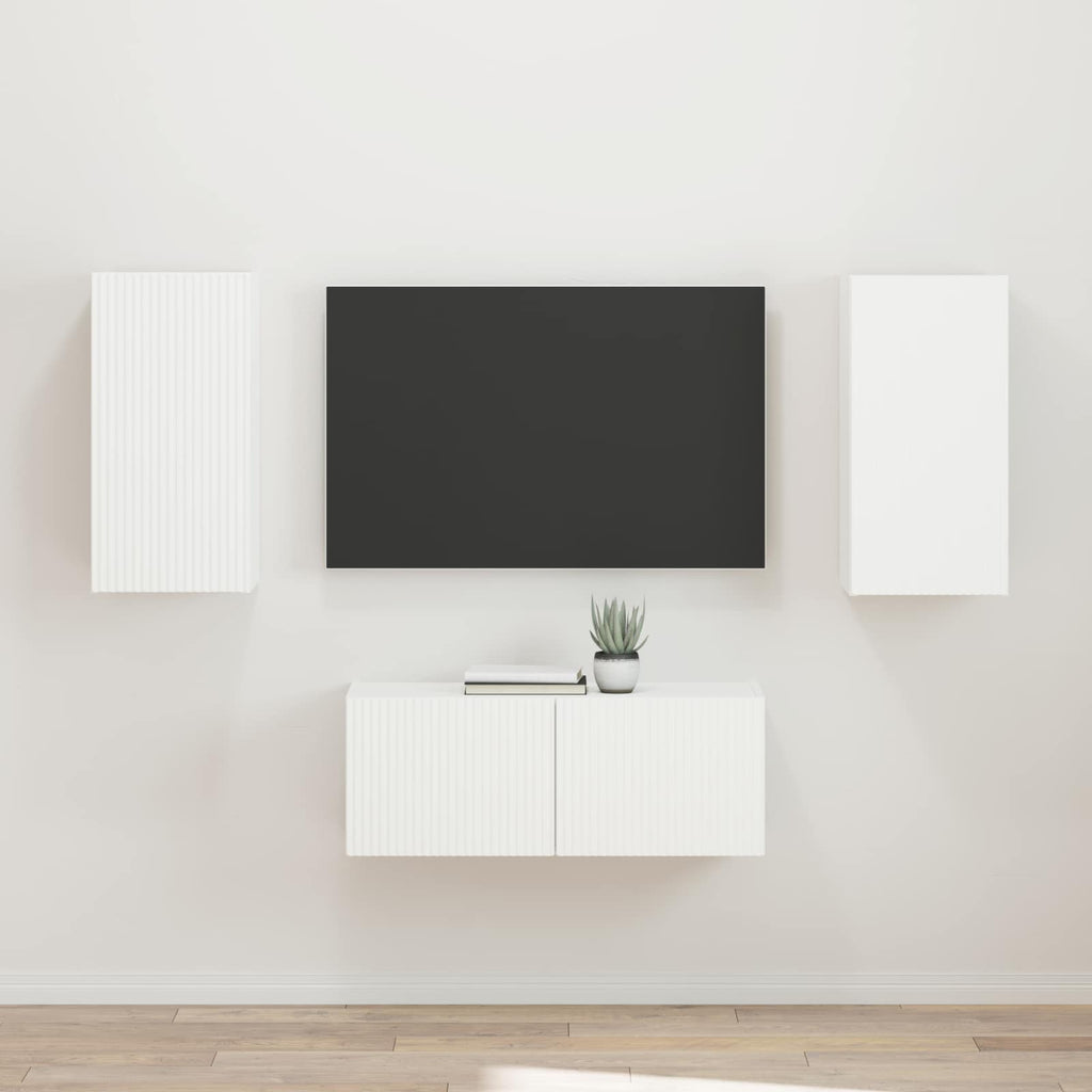 vidaXL Zestaw szafek RTV 2 pcs Biały Materiał drewnopochodny