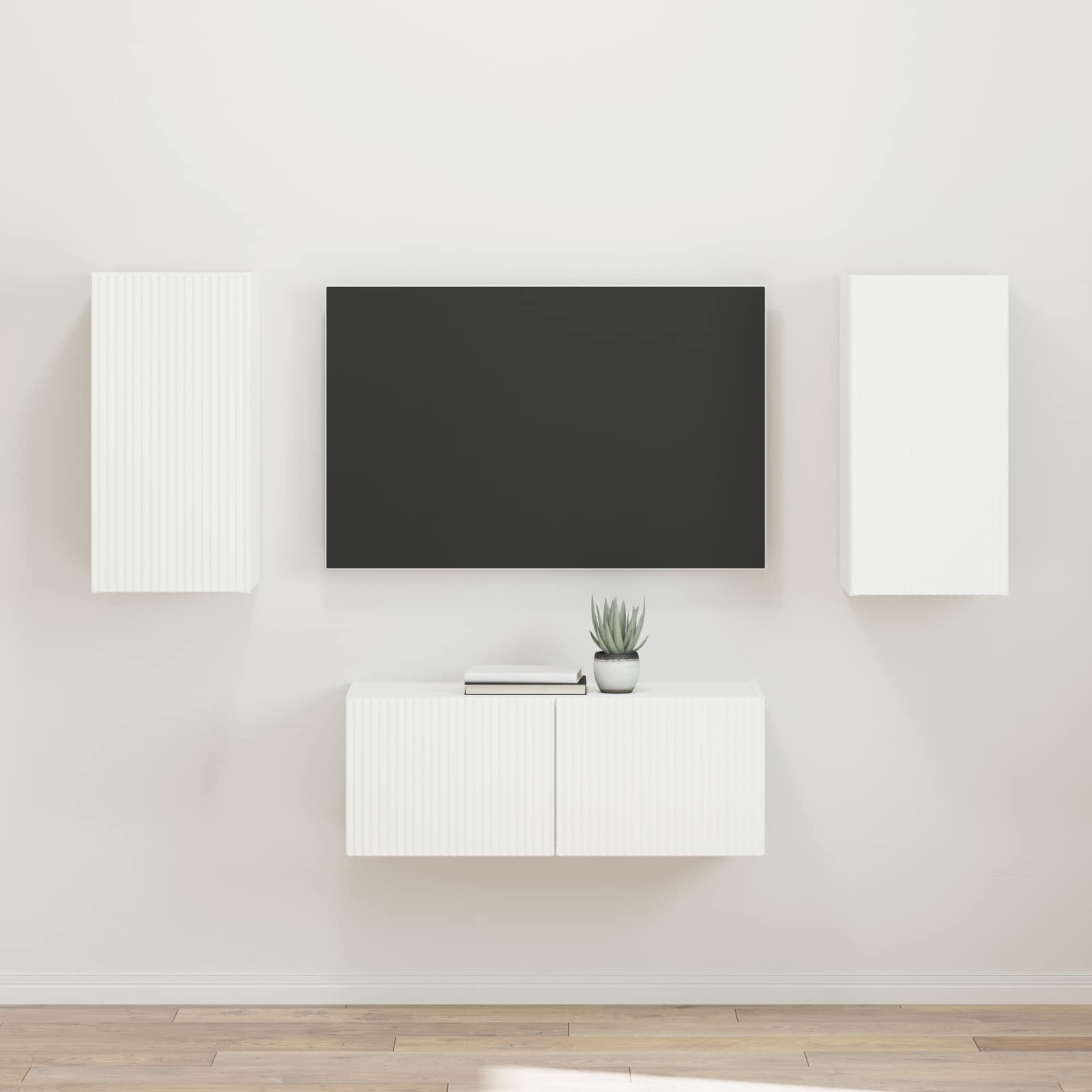 vidaXL Zestaw szafek RTV 2 pcs Biały Materiał drewnopochodny