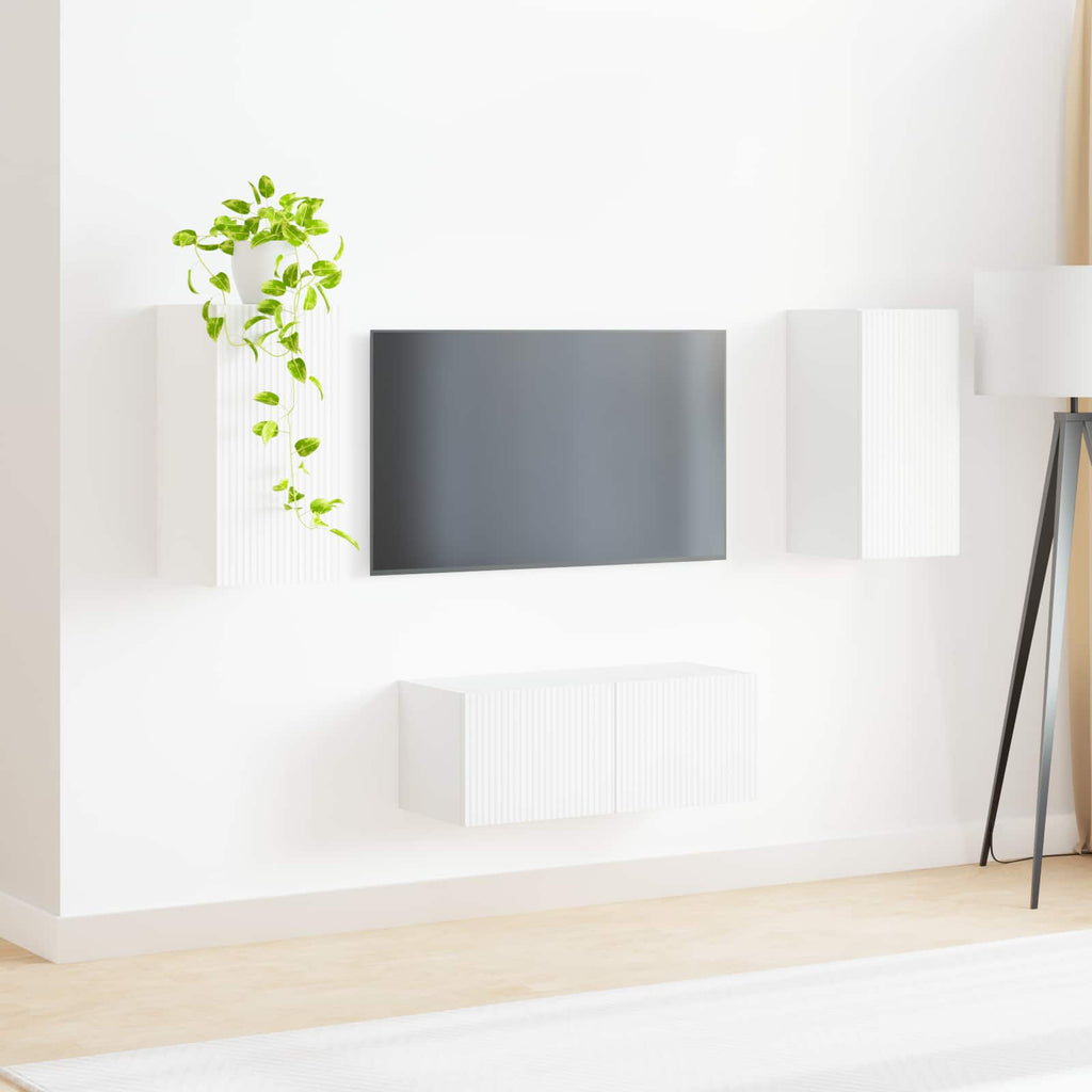 vidaXL Zestaw szafek RTV 2 pcs Biały Materiał drewnopochodny