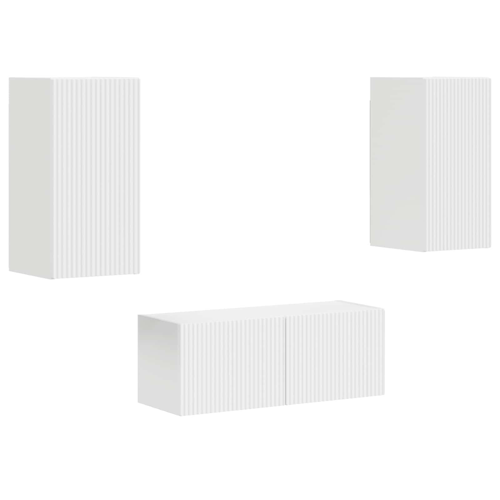 vidaXL Zestaw szafek RTV 2 pcs Biały Materiał drewnopochodny