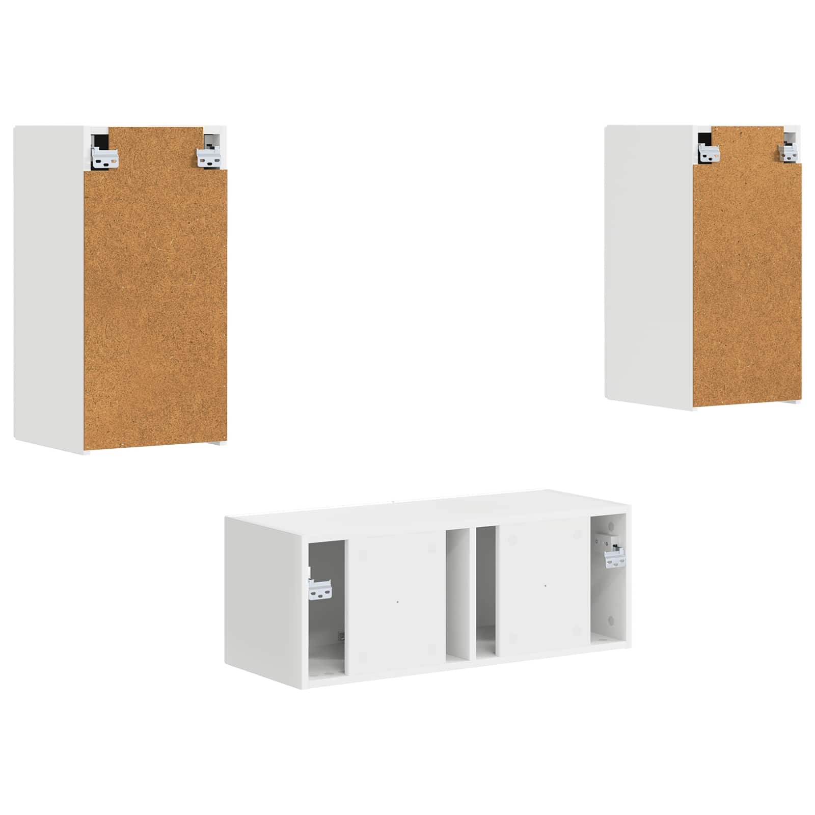 vidaXL Zestaw szafek RTV 2 pcs Biały Materiał drewnopochodny