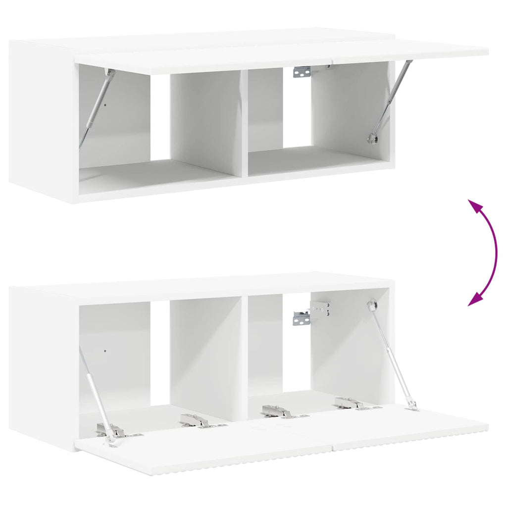 vidaXL Zestaw szafek RTV 2 pcs Biały Materiał drewnopochodny