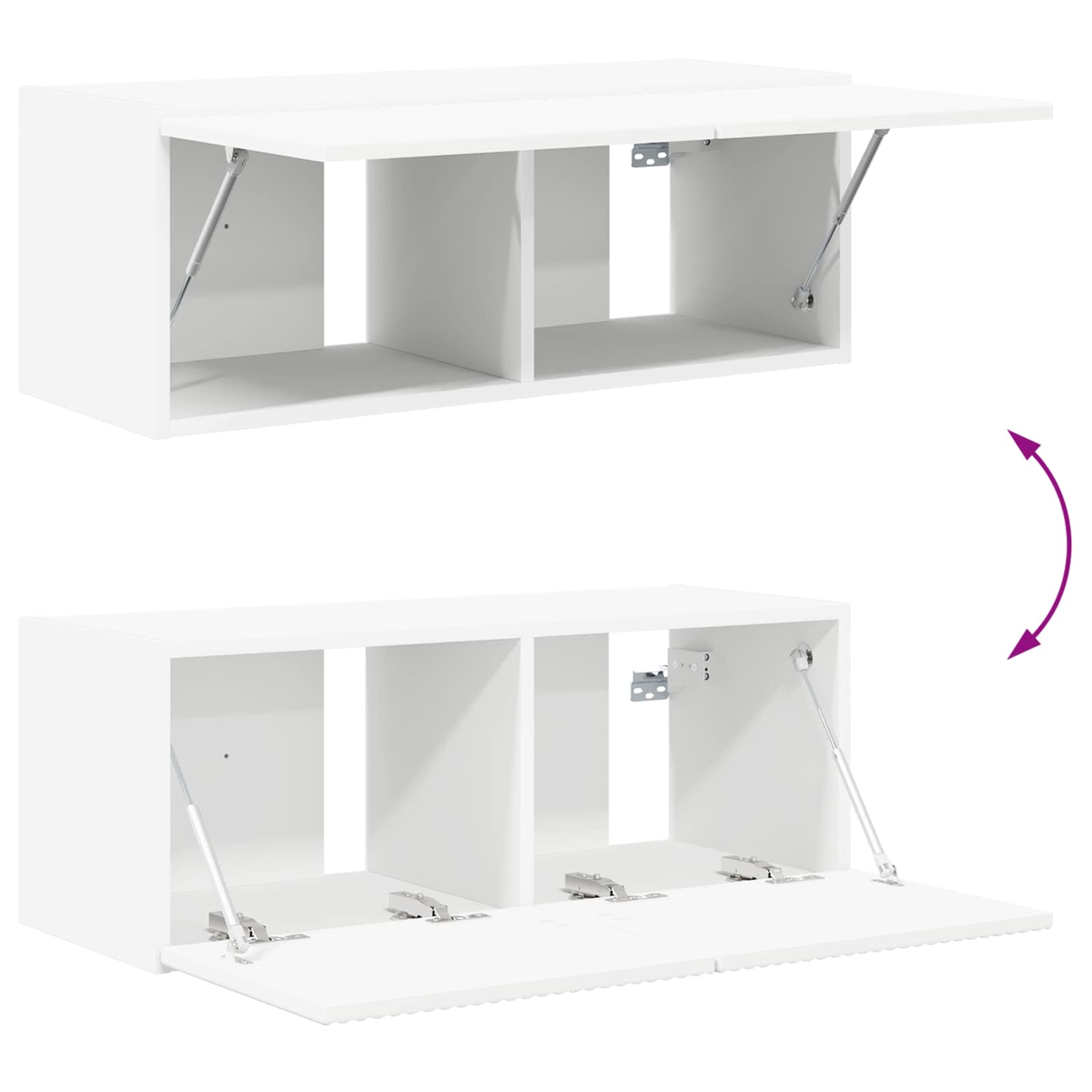 vidaXL Zestaw szafek RTV 2 pcs Biały Materiał drewnopochodny