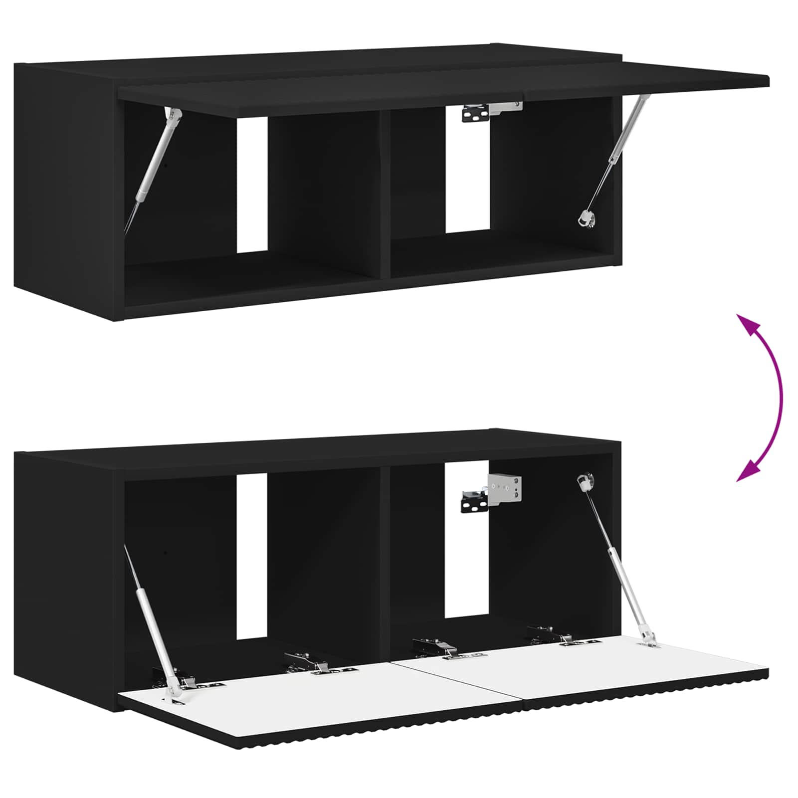 vidaXL Zestaw szafek RTV 2 pcs Czarny Materiał drewnopochodny