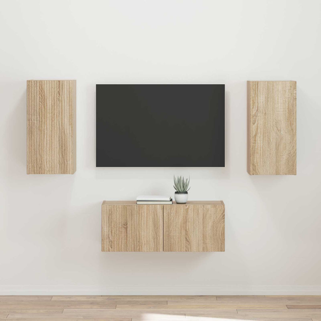 vidaXL Zestaw szafek RTV 2 pcs Dąb Sonoma Materiał drewnopochodny