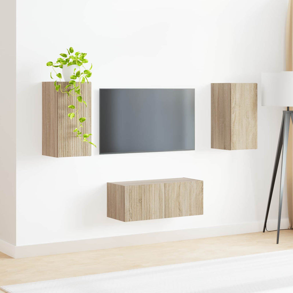 vidaXL Zestaw szafek RTV 2 pcs Dąb Sonoma Materiał drewnopochodny