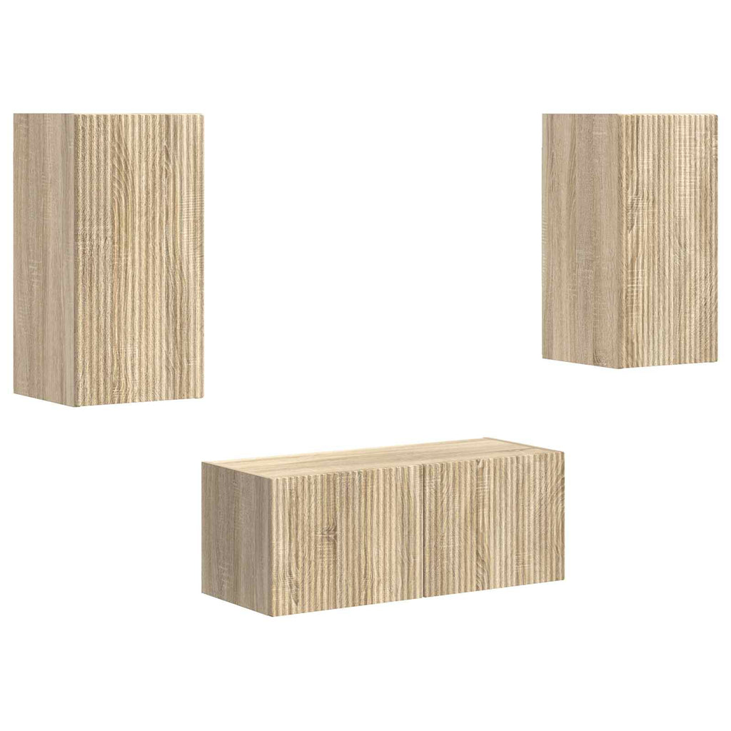vidaXL Zestaw szafek RTV 2 pcs Dąb Sonoma Materiał drewnopochodny
