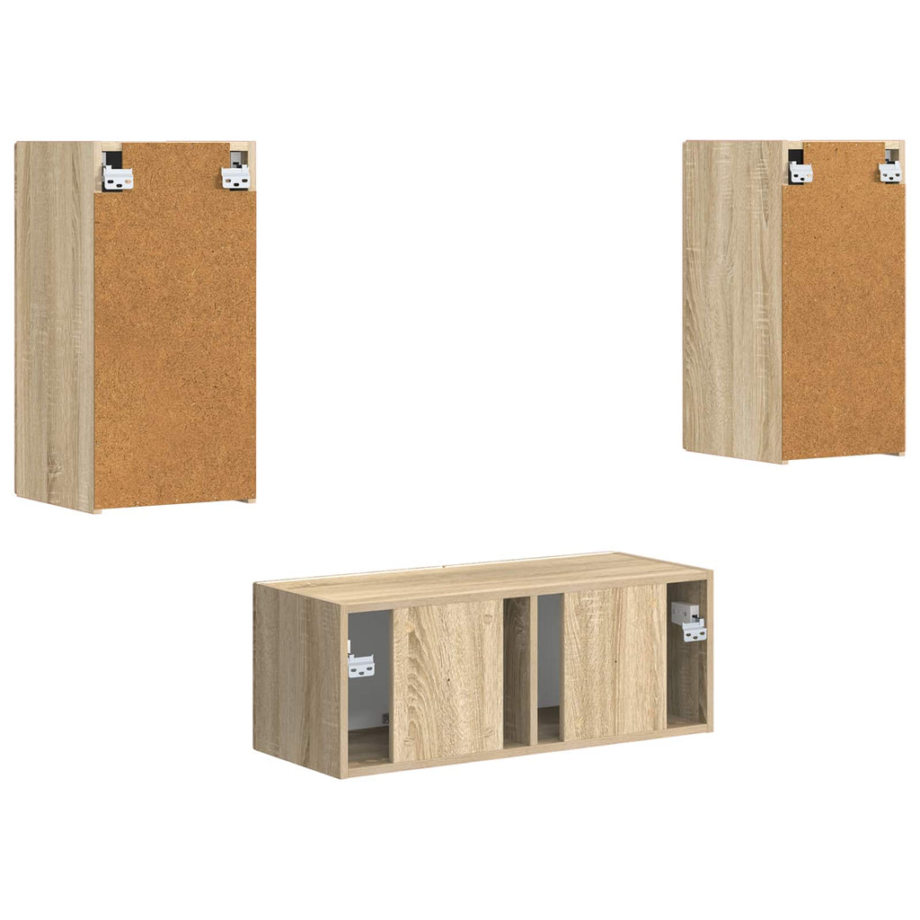 vidaXL Zestaw szafek RTV 2 pcs Dąb Sonoma Materiał drewnopochodny