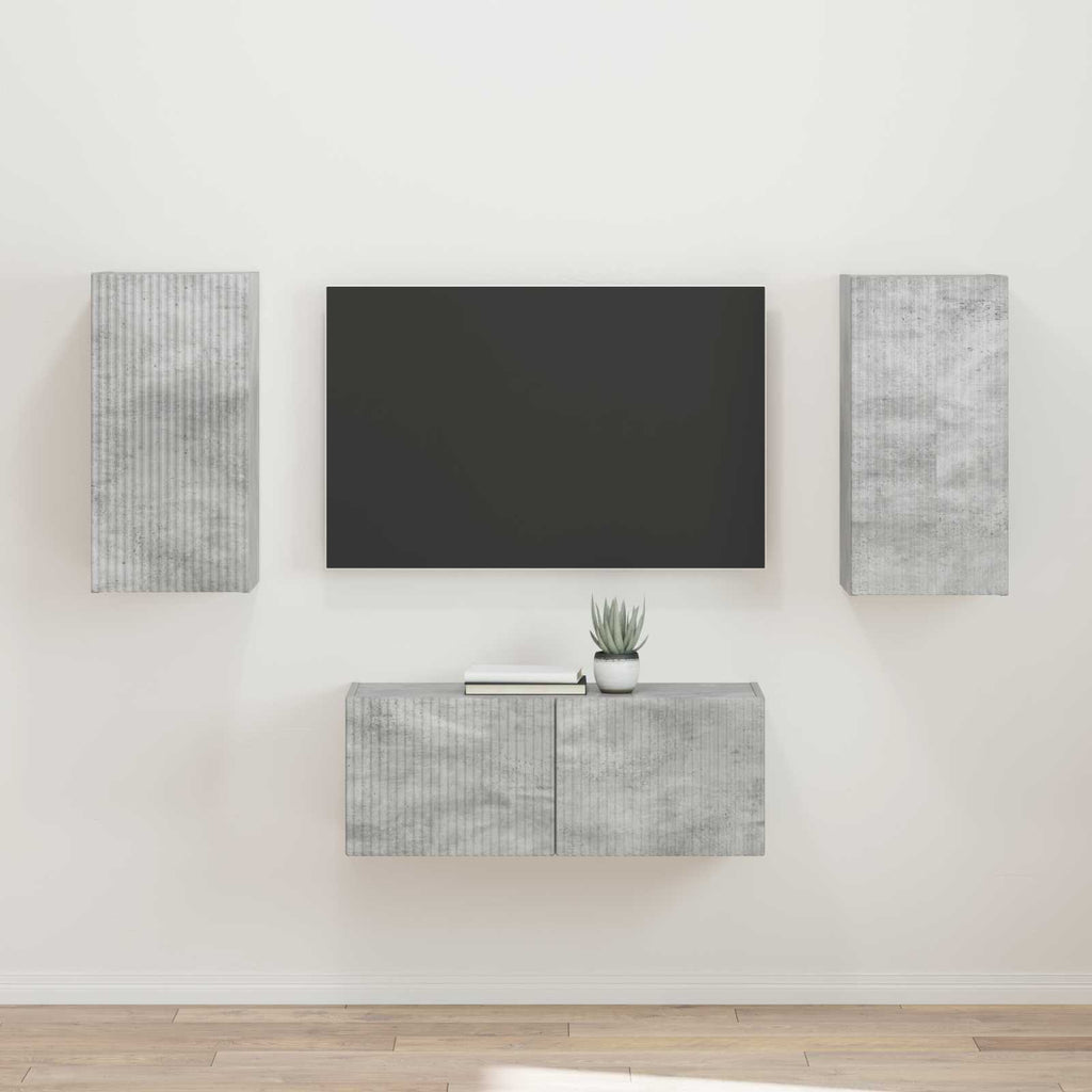 vidaXL Zestaw szafek RTV 2 pcs Betonowy szary Materiał drewnopochodny