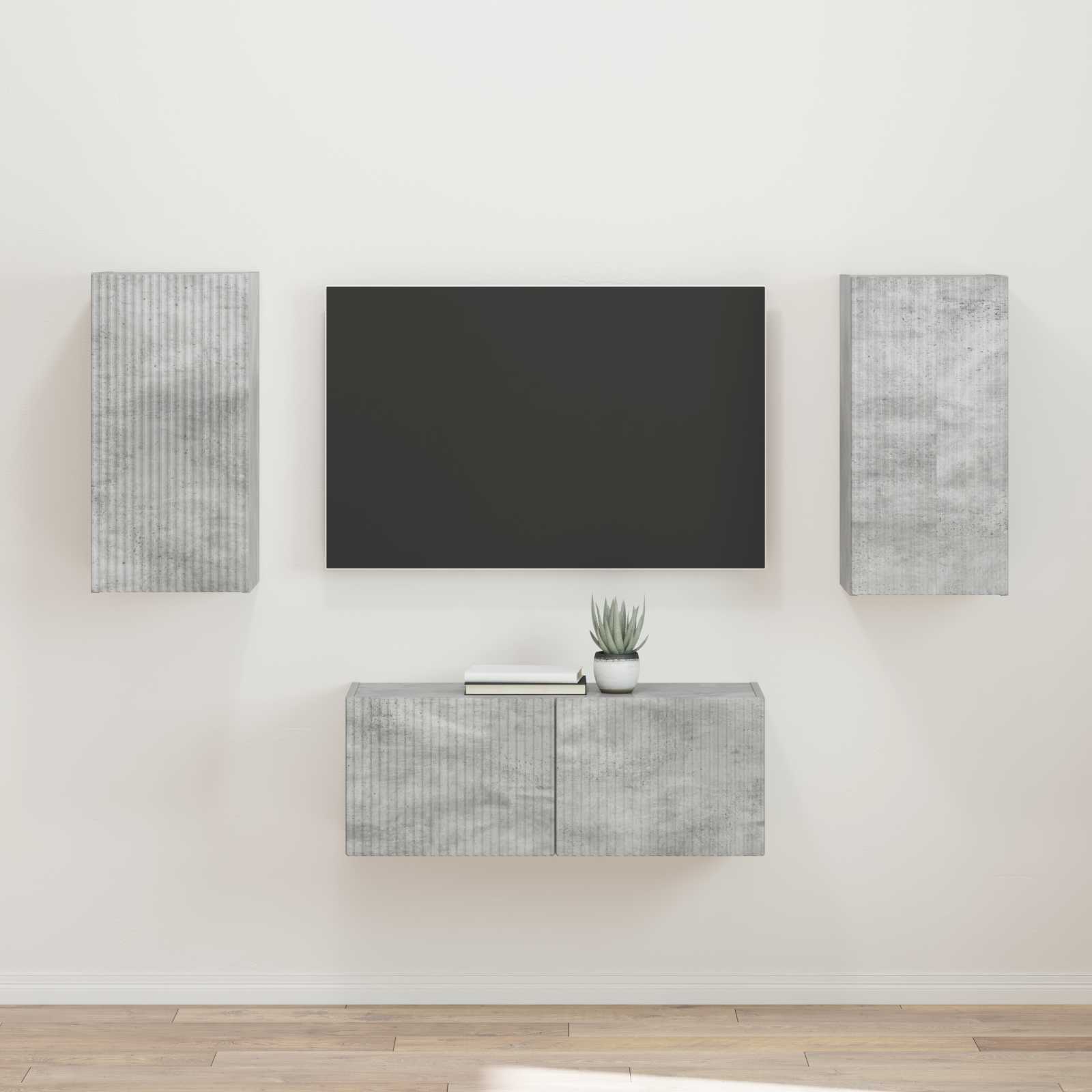 vidaXL Zestaw szafek RTV 2 pcs Betonowy szary Materiał drewnopochodny