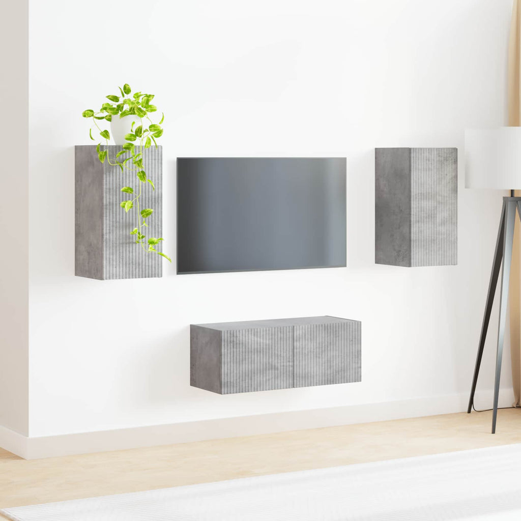vidaXL Zestaw szafek RTV 2 pcs Betonowy szary Materiał drewnopochodny