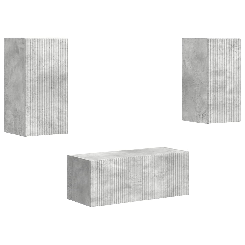 vidaXL Zestaw szafek RTV 2 pcs Betonowy szary Materiał drewnopochodny