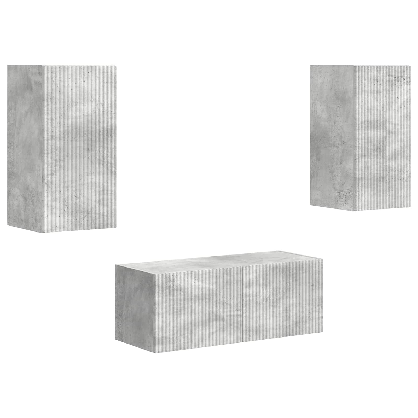 vidaXL Zestaw szafek RTV 2 pcs Betonowy szary Materiał drewnopochodny
