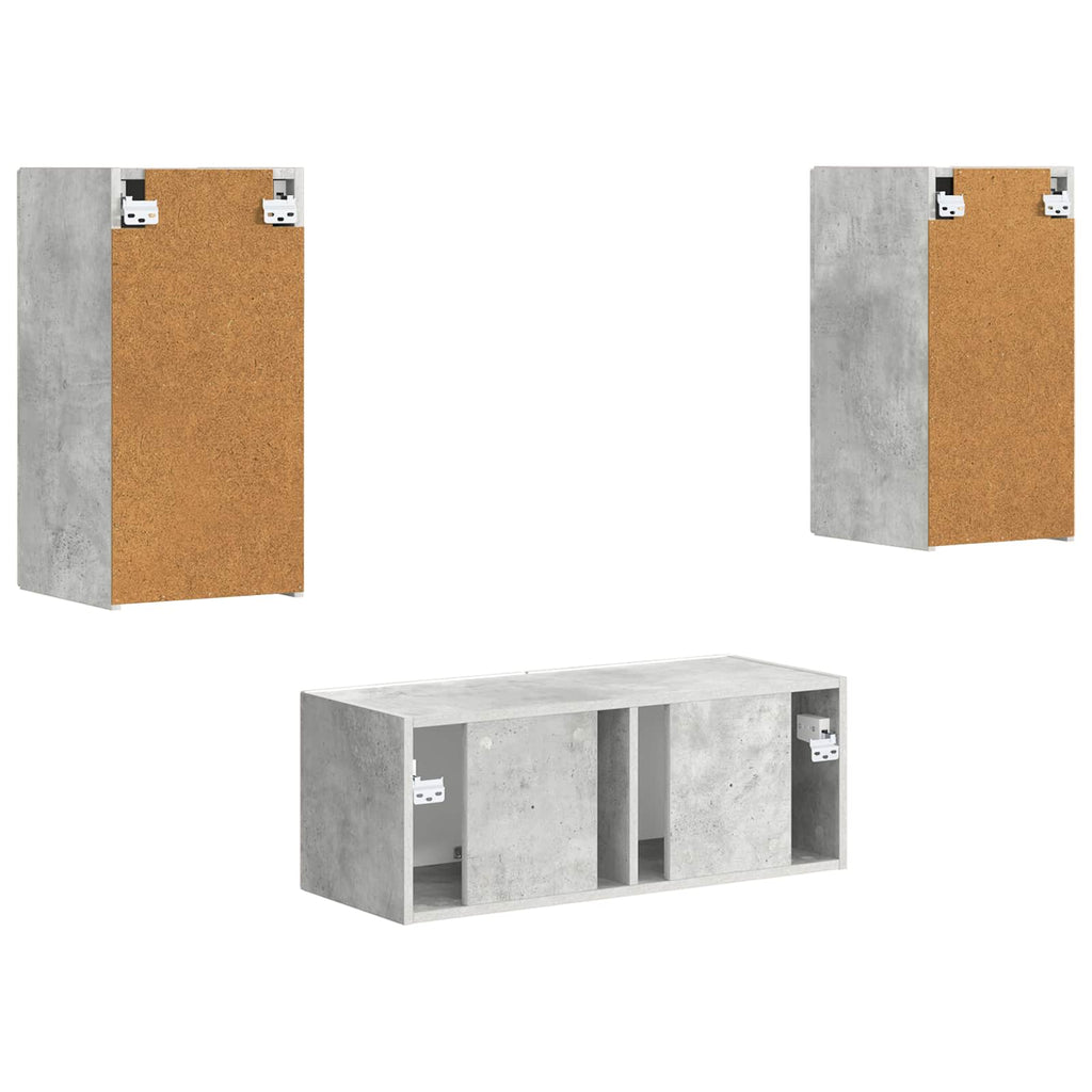 vidaXL Zestaw szafek RTV 2 pcs Betonowy szary Materiał drewnopochodny