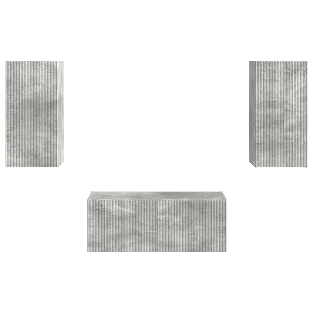 vidaXL Zestaw szafek RTV 2 pcs Betonowy szary Materiał drewnopochodny