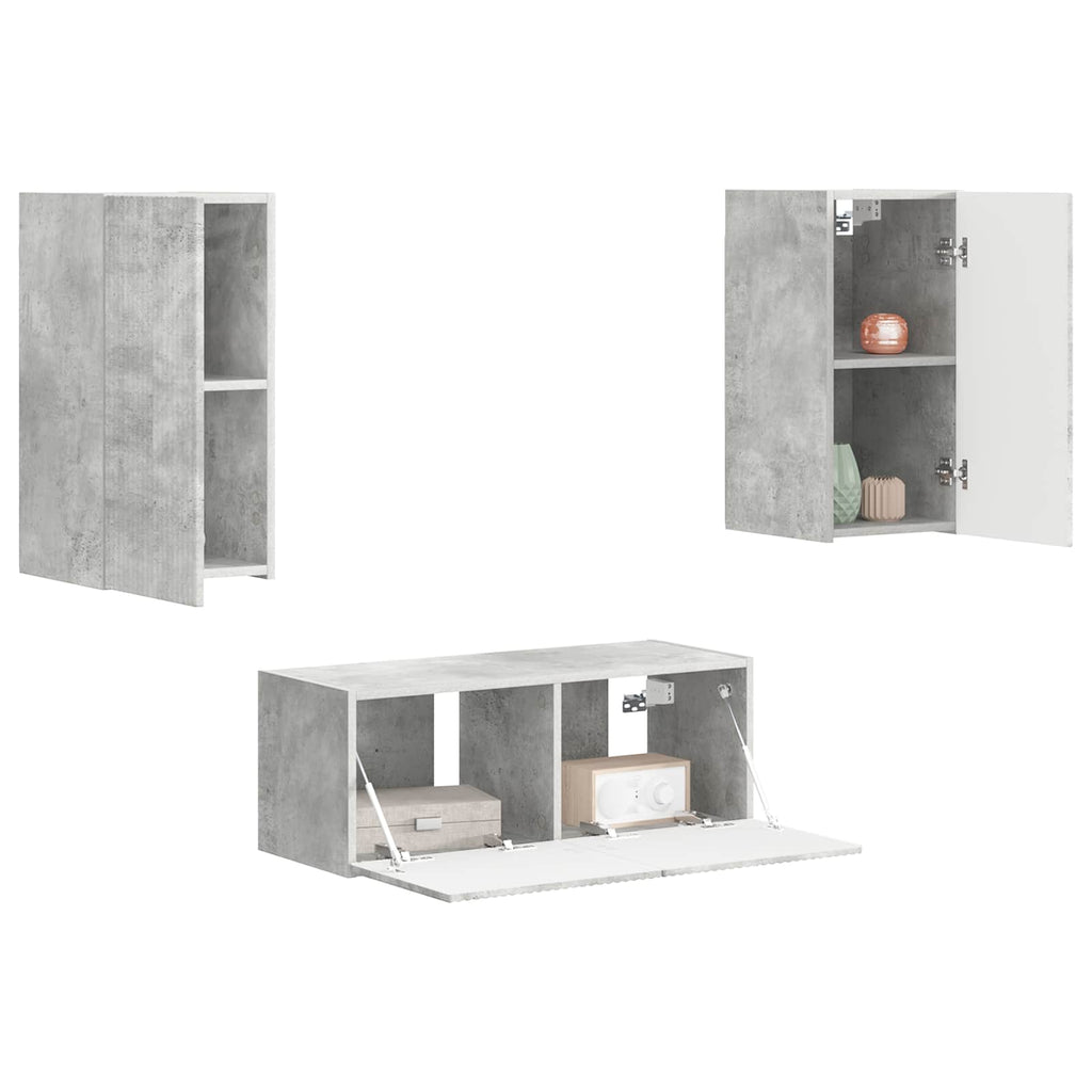 vidaXL Zestaw szafek RTV 2 pcs Betonowy szary Materiał drewnopochodny