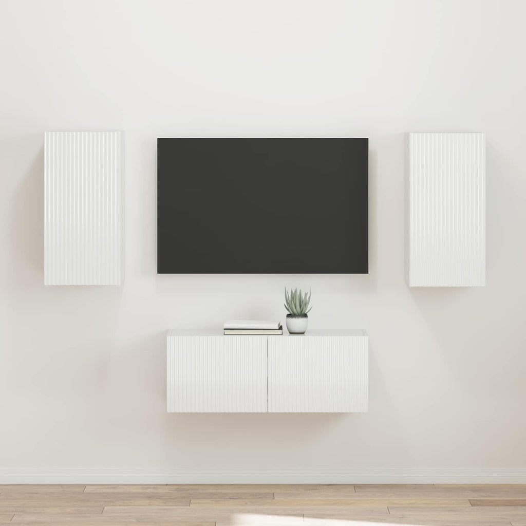 vidaXL Zestaw szafek RTV 2 pcs Wysoki połysk biały