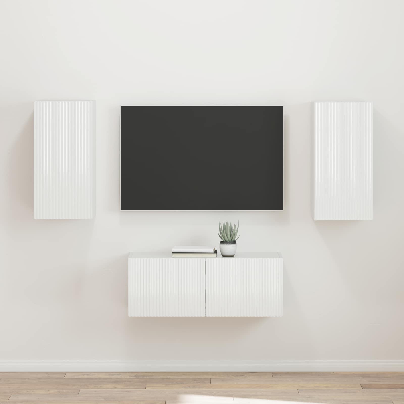 vidaXL Zestaw szafek RTV 2 pcs Wysoki połysk biały