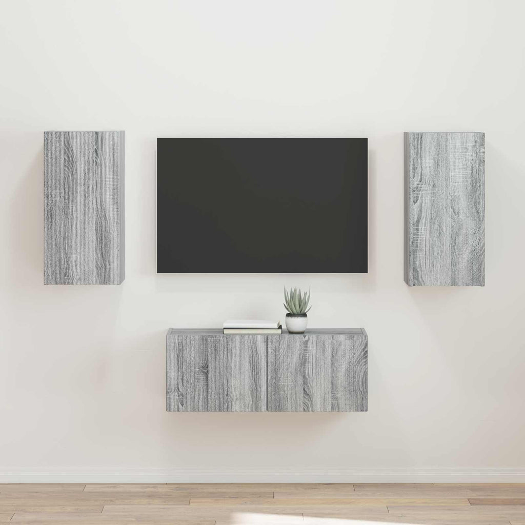vidaXL Zestaw szafek RTV 2 pcs Szary Sonoma Materiał drewnopochodny