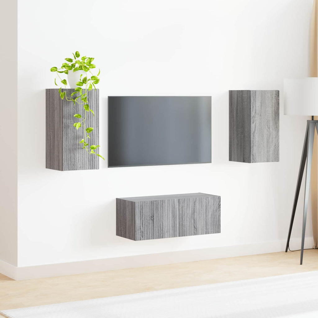 vidaXL Zestaw szafek RTV 2 pcs Szary Sonoma Materiał drewnopochodny