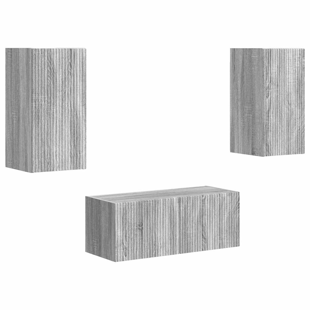 vidaXL Zestaw szafek RTV 2 pcs Szary Sonoma Materiał drewnopochodny