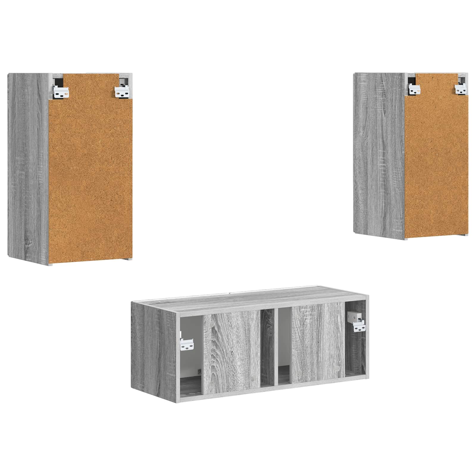 vidaXL Zestaw szafek RTV 2 pcs Szary Sonoma Materiał drewnopochodny