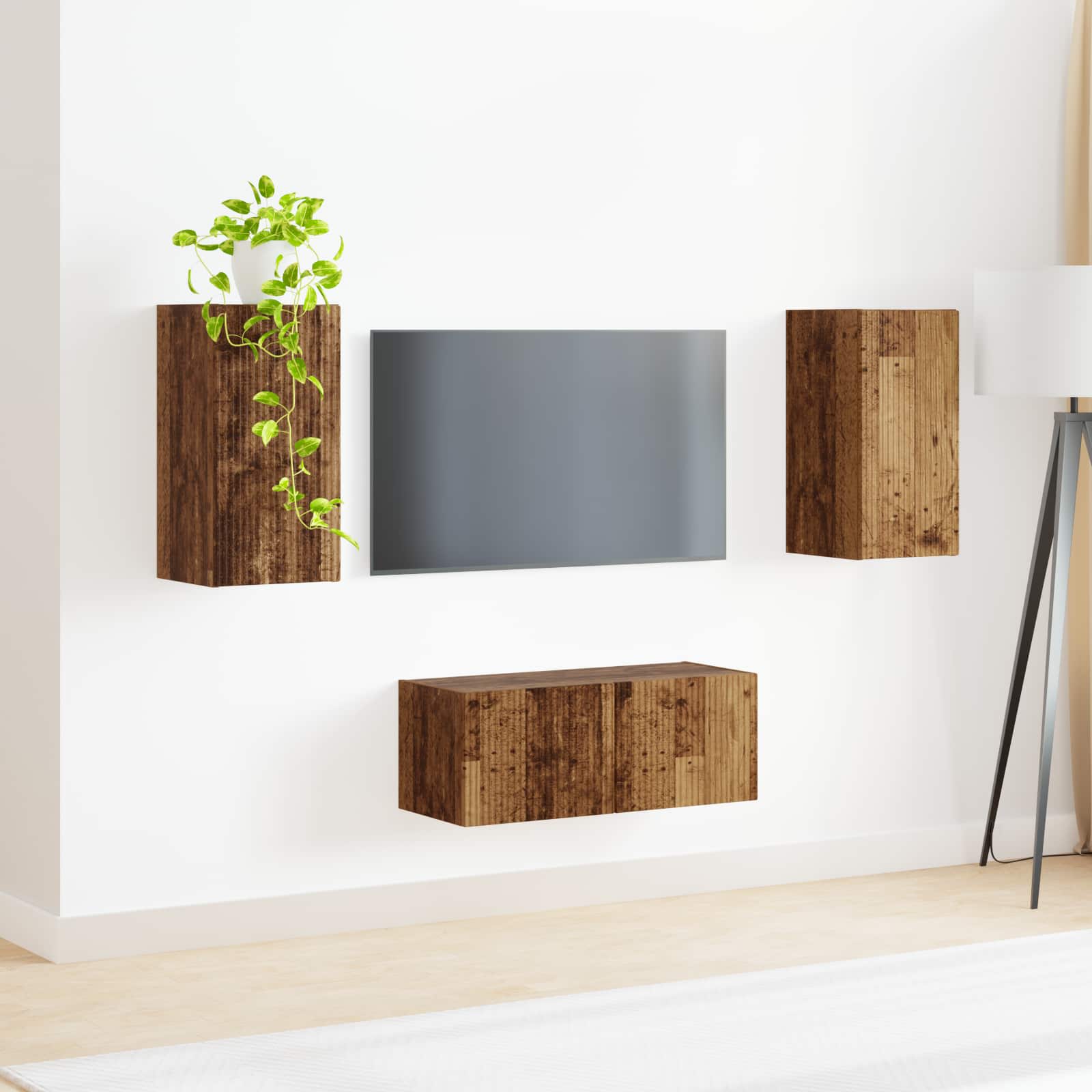 vidaXL Zestaw szafek RTV 2 pcs Stare drewno Materiał drewnopochodny