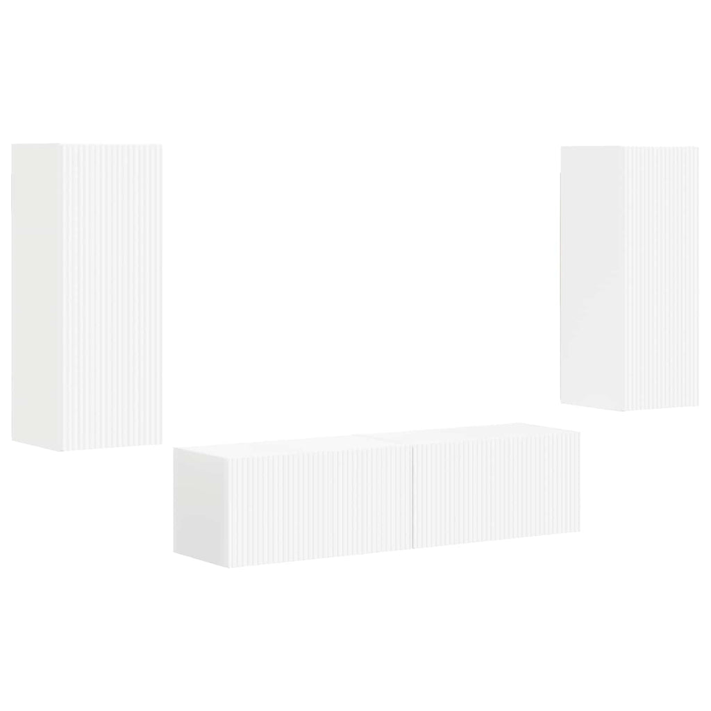 vidaXL Zestaw szafek RTV 2 pcs Biały Materiał drewnopochodny