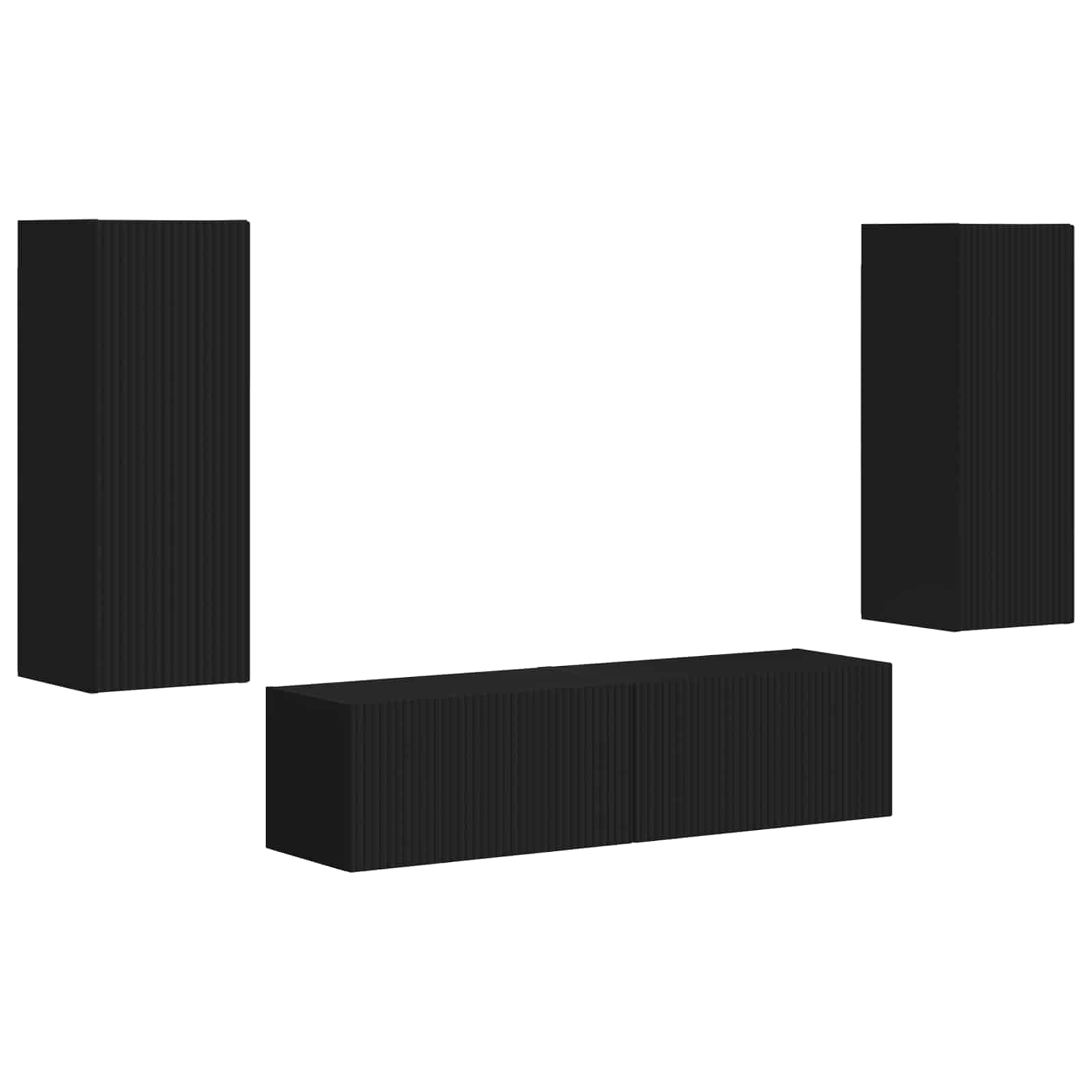 vidaXL Zestaw szafek RTV 2 pcs Czarny Materiał drewnopochodny