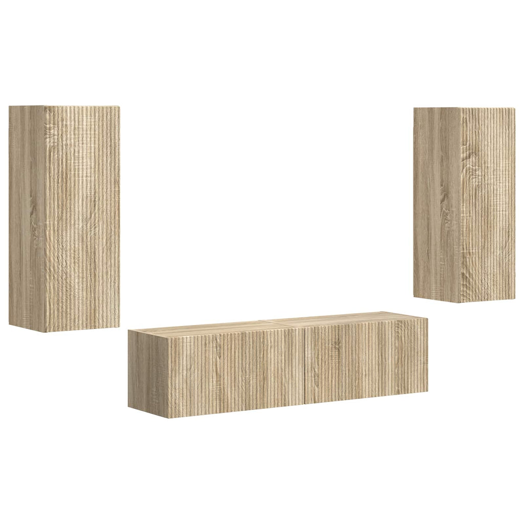vidaXL Zestaw szafek RTV 2 pcs Dąb Sonoma Materiał drewnopochodny
