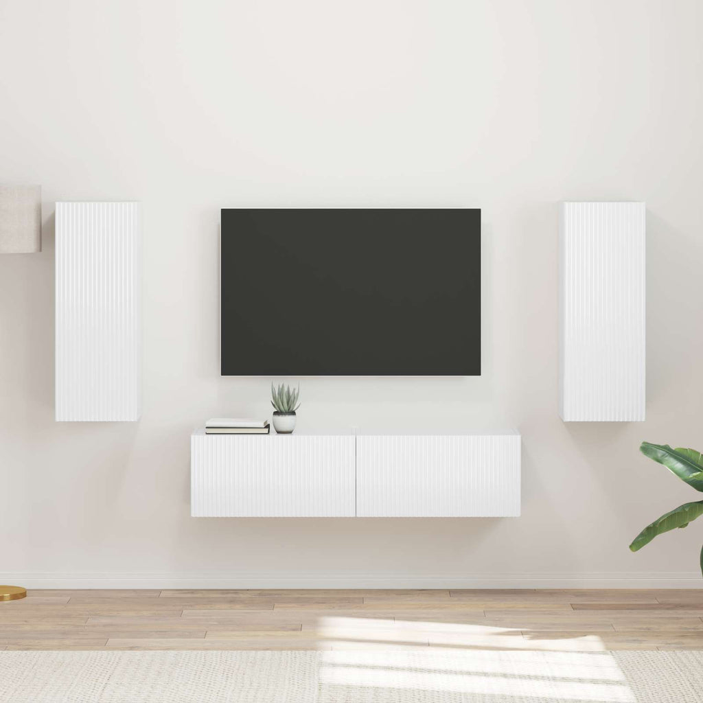 vidaXL Zestaw szafek RTV 2 pcs Wysoki połysk biały