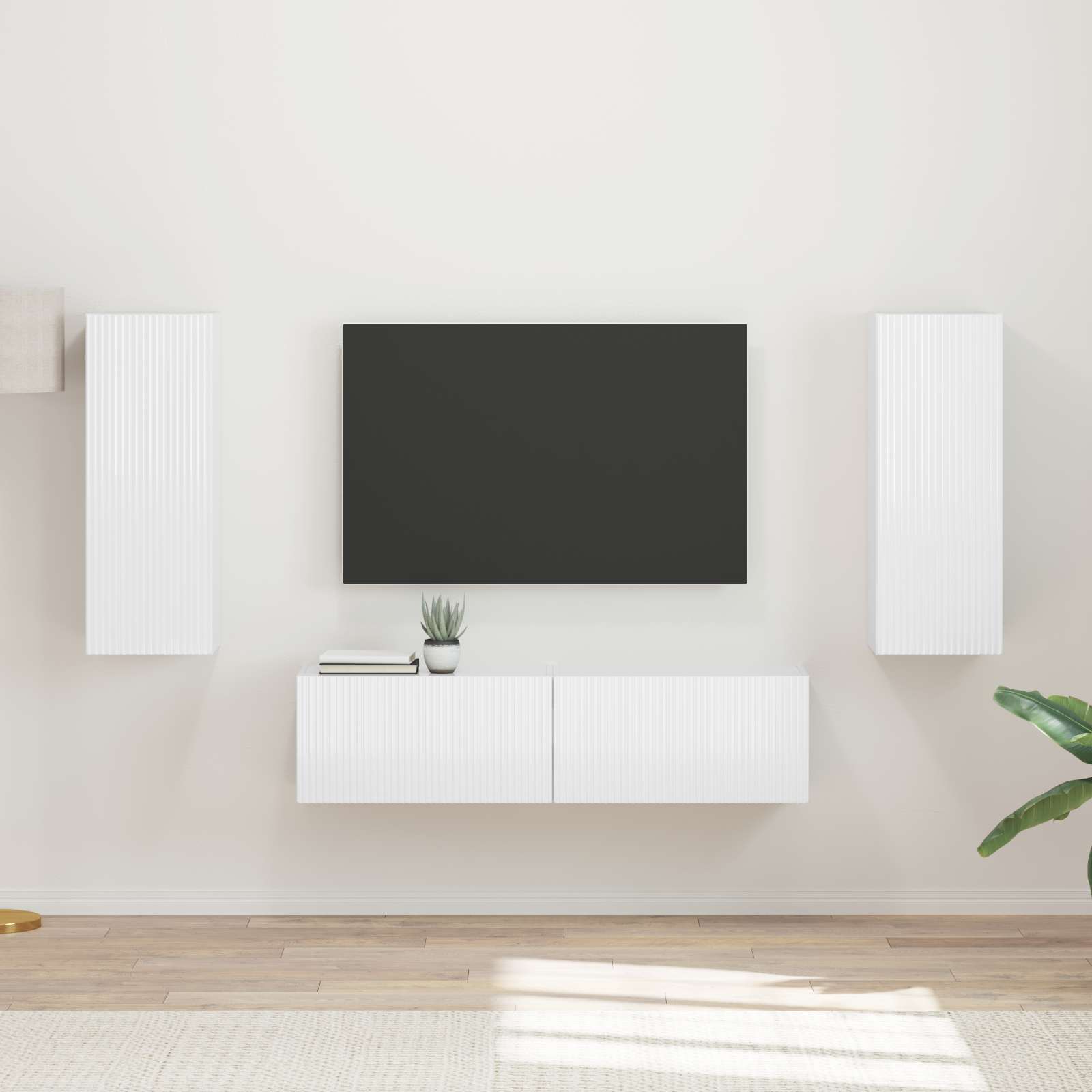 vidaXL Zestaw szafek RTV 2 pcs Wysoki połysk biały